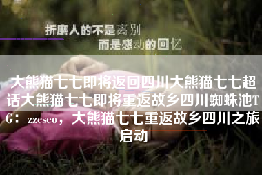 大熊猫七七重返故乡四川之旅正式启动