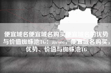 便宜域名便宜域名购买便宜域名的优势与价值蜘蛛池TG：zzcseo，便宜域名购买，优势、价值与蜘蛛池TG