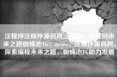 泛程序泛程序源码网泛程序，编程的未来之路蜘蛛池TG：zzcseo，泛程序源码网，探索编程未来之路，蜘蛛池TG助力发展