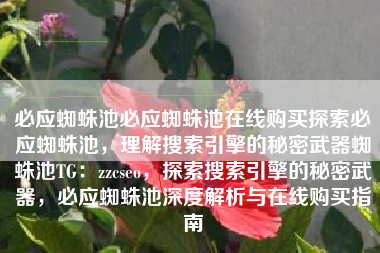 必应蜘蛛池必应蜘蛛池在线购买探索必应蜘蛛池，理解搜索引擎的秘密武器蜘蛛池TG：zzcseo，探索搜索引擎的秘密武器，必应蜘蛛池深度解析与在线购买指南