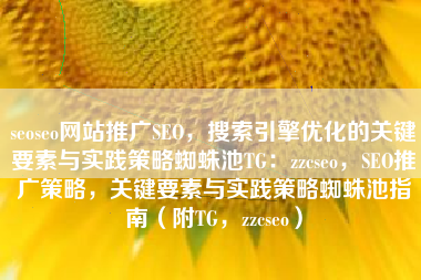 seoseo网站推广SEO,搜索引擎优化的关键要素与实践策略蜘蛛池TG:zzcseo,SEO推广策略,关键要素与实践策略蜘蛛池指南(附TG,zzcseo) seoseo网站推广SEO,搜索引擎优化的关键要素与实践策略蜘蛛池TG:zzcseo,SEO推广策略,关键要素与实践策略蜘蛛池指南(附TG,zzcseo)