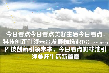 今日看点今日看点美好生活今日看点，科技创新引领未来发展蜘蛛池TG：zzcseo，科技创新引领未来，今日看点蜘蛛池引领美好生活新篇章