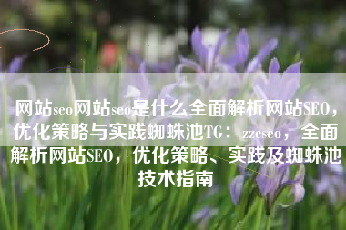 网站seo网站seo是什么全面解析网站SEO，优化策略与实践蜘蛛池TG：zzcseo，全面解析网站SEO，优化策略、实践及蜘蛛池技术指南