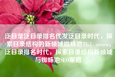 泛目录泛目录排名代发泛目录时代，探索目录结构的新领域蜘蛛池TG：zzcseo，泛目录排名时代，探索目录结构新领域与蜘蛛池SEO策略