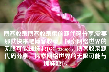 博客收录博客收录集的源代码分享,需要那就快来吧博客收录，探索网络世界的无限可能蜘蛛池TG：zzcseo，博客收录源代码分享，探索网络世界的无限可能与蜘蛛池TG