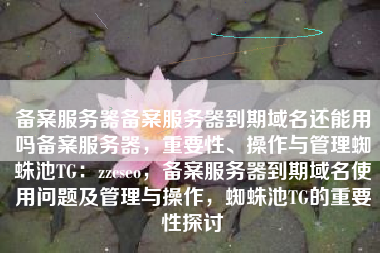 备案服务器备案服务器到期域名还能用吗备案服务器，重要性、操作与管理蜘蛛池TG：zzcseo，备案服务器到期域名使用问题及管理与操作，蜘蛛池TG的重要性探讨