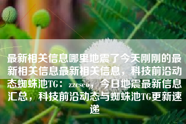最新相关信息哪里地震了今天刚刚的最新相关信息最新相关信息，科技前沿动态蜘蛛池TG：zzcseo，今日地震最新信息汇总，科技前沿动态与蜘蛛池TG更新速递