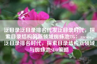 泛目录泛目录排名代发泛目录时代，探索目录结构的新领域蜘蛛池TG：zzcseo，泛目录排名时代，探索目录结构新领域与蜘蛛池SEO策略