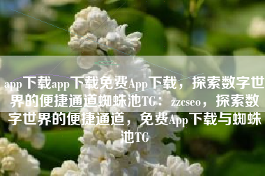 app下载app下载免费App下载，探索数字世界的便捷通道蜘蛛池TG：zzcseo，探索数字世界的便捷通道，免费App下载与蜘蛛池TG