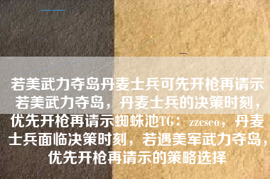 若美武力夺岛丹麦士兵可先开枪再请示若美武力夺岛，丹麦士兵的决策时刻，优先开枪再请示蜘蛛池TG：zzcseo，丹麦士兵面临决策时刻，若遇美军武力夺岛，优先开枪再请示的策略选择