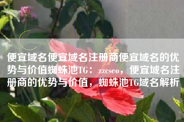 便宜域名便宜域名注册商便宜域名的优势与价值蜘蛛池TG:zzcseo,便宜域名注册商的优势与价值,蜘蛛池TG域名解析 便宜域名便宜域名注册商便宜域名的优势与价值蜘蛛池TG:zzcseo,便宜域名注册商的优势与价值,蜘蛛池TG域名解析