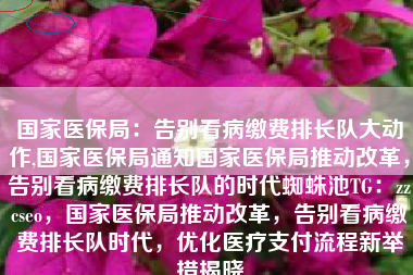 国家医保局:告别看病缴费排长队大动作,国家医保局通知国家医保局推动改革,告别看病缴费排长队的时代蜘蛛池TG:zzcseo,国家医保局推动改革,告别看病缴费排长队时代,优化医疗支付流程新举措揭晓 国家医保局:告别看病缴费排长队大动作,国家医保局通知国家医保局推动改革,告别看病缴费排长队的时代蜘蛛池TG:zzcseo,国家医保局推动改革,告别看病缴费排长队时代,优化医疗支付流程新举措揭晓