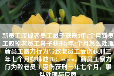 新员工咬掉老员工鼻子获刑3年7个月新员工咬掉老员工鼻子获刑3年7个月怎么处理新员工暴力行为导致老员工受伤获刑三年七个月蜘蛛池TG：zzcseo，新员工暴力行为致老员工受伤获刑三年七个月，事件处理与反思