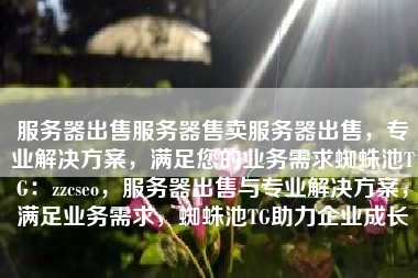 服务器出售服务器售卖服务器出售，专业解决方案，满足您的业务需求蜘蛛池TG：zzcseo，服务器出售与专业解决方案，满足业务需求，蜘蛛池TG助力企业成长