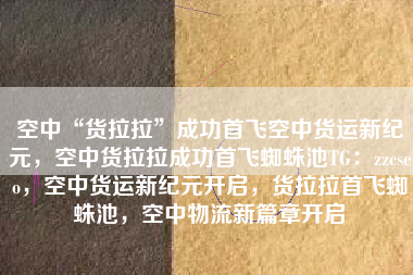 空中“货拉拉”成功首飞空中货运新纪元，空中货拉拉成功首飞蜘蛛池TG：zzcseo，空中货运新纪元开启，货拉拉首飞蜘蛛池，空中物流新篇章开启