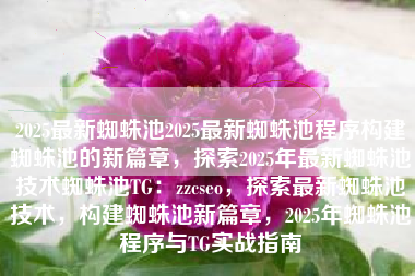 2025最新蜘蛛池2025最新蜘蛛池程序构建蜘蛛池的新篇章，探索2025年最新蜘蛛池技术蜘蛛池TG：zzcseo，探索最新蜘蛛池技术，构建蜘蛛池新篇章，2025年蜘蛛池程序与TG实战指南