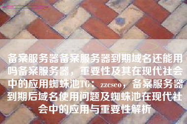备案服务器备案服务器到期域名还能用吗备案服务器，重要性及其在现代社会中的应用蜘蛛池TG：zzcseo，备案服务器到期后域名使用问题及蜘蛛池在现代社会中的应用与重要性解析