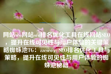 网站seo网站seo排名优化工具在线网站SEO，提升在线可见性与用户体验的关键策略蜘蛛池TG：zzcseo，SEO排名优化工具与策略，提升在线可见性与用户体验的蜘蛛池秘籍