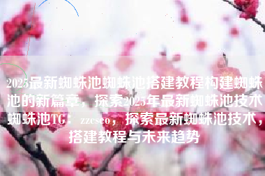 2025最新蜘蛛池蜘蛛池搭建教程构建蜘蛛池的新篇章，探索2025年最新蜘蛛池技术蜘蛛池TG：zzcseo，探索最新蜘蛛池技术，搭建教程与未来趋势