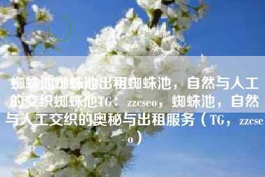 蜘蛛池蜘蛛池出租蜘蛛池，自然与人工的交织蜘蛛池TG：zzcseo，蜘蛛池，自然与人工交织的奥秘与出租服务（TG，zzcseo）