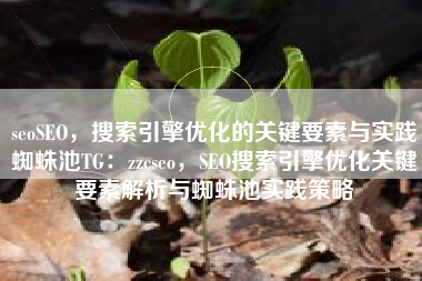 seoSEO，搜索引擎优化的关键要素与实践蜘蛛池TG：zzcseo，SEO搜索引擎优化关键要素解析与蜘蛛池实践策略