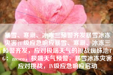 暴雪、寒潮、冰冻三预警齐发暴雪冰冻灾害ⅳ级应急响应暴雪、寒潮、冰冻三预警齐发，应对极端天气的挑战蜘蛛池TG：zzcseo，极端天气预警，暴雪冰冻灾害应对挑战，IV级应急响应启动