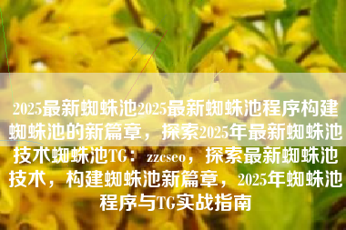 2025最新蜘蛛池2025最新蜘蛛池程序构建蜘蛛池的新篇章，探索2025年最新蜘蛛池技术蜘蛛池TG：zzcseo，探索最新蜘蛛池技术，构建蜘蛛池新篇章，2025年蜘蛛池程序与TG实战指南