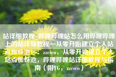 站详细教程_哔哩哔哩站怎么用哔哩哔哩上的站详细教程—从零开始建立个人站点蜘蛛池TG：zzcseo，从零开始建立个人站点蜘蛛池，哔哩哔哩站详细教程与指南（附TG，zzcseo）