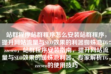 站群程序站群程序怎么安装站群程序，提升网站流量与SEO效果的利器蜘蛛池TG：zzcseo，站群程序安装指南，提升网站流量与SEO效果的蜘蛛池利器，专家解析TG，zzcseo的使用技巧