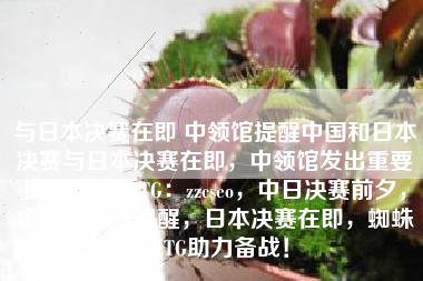 与日本决赛在即 中领馆提醒中国和日本决赛与日本决赛在即，中领馆发出重要提醒蜘蛛池TG：zzcseo，中日决赛前夕，中领馆重要提醒，日本决赛在即，蜘蛛池TG助力备战！