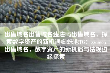 出售域名出售域名违法吗出售域名，探索数字资产的新机遇蜘蛛池TG：zzcseo，出售域名，数字资产的新机遇与法规边缘探索