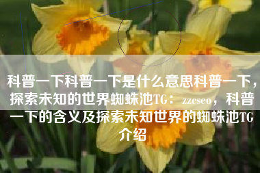 科普一下科普一下是什么意思科普一下，探索未知的世界蜘蛛池TG：zzcseo，科普一下的含义及探索未知世界的蜘蛛池TG介绍