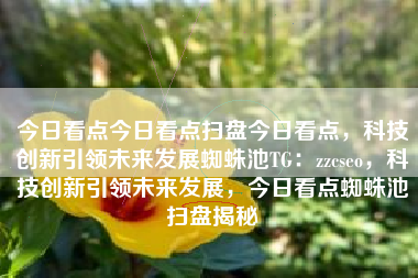 今日看点今日看点扫盘今日看点，科技创新引领未来发展蜘蛛池TG：zzcseo，科技创新引领未来发展，今日看点蜘蛛池扫盘揭秘