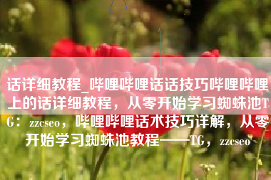 话详细教程_哔哩哔哩话话技巧哔哩哔哩上的话详细教程，从零开始学习蜘蛛池TG：zzcseo，哔哩哔哩话术技巧详解，从零开始学习蜘蛛池教程——TG，zzcseo