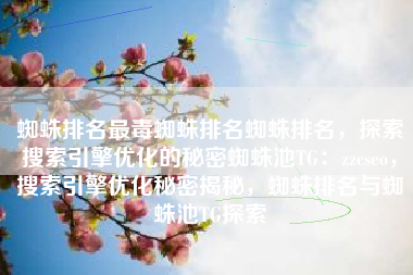 蜘蛛排名最毒蜘蛛排名蜘蛛排名，探索搜索引擎优化的秘密蜘蛛池TG：zzcseo，搜索引擎优化秘密揭秘，蜘蛛排名与蜘蛛池TG探索