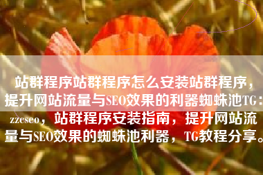 站群程序站群程序怎么安装站群程序，提升网站流量与SEO效果的利器蜘蛛池TG：zzcseo，站群程序安装指南，提升网站流量与SEO效果的蜘蛛池利器，TG教程分享。