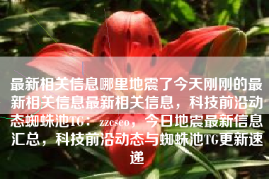 最新相关信息哪里地震了今天刚刚的最新相关信息最新相关信息，科技前沿动态蜘蛛池TG：zzcseo，今日地震最新信息汇总，科技前沿动态与蜘蛛池TG更新速递