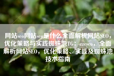 网站seo网站seo是什么全面解析网站SEO，优化策略与实践蜘蛛池TG：zzcseo，全面解析网站SEO，优化策略、实践及蜘蛛池技术指南