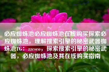 必应蜘蛛池必应蜘蛛池在线购买探索必应蜘蛛池，理解搜索引擎的秘密武器蜘蛛池TG：zzcseo，探索搜索引擎的秘密武器，必应蜘蛛池及其在线购买指南